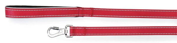 GUINZAGLIO REFLEX CON MANIGLIA IN NEOPRENE ROSSO 15 X 1200 MM - Farmastop