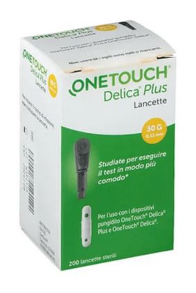 LANCETTE PUNGIDITO ONETOUCH DELICA PLUS 200 PEZZI - Farmastop