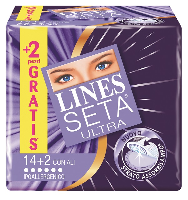 ASSORBENTE LINES SETA ULTRA CON ALI 16 PEZZI - Farmastop
