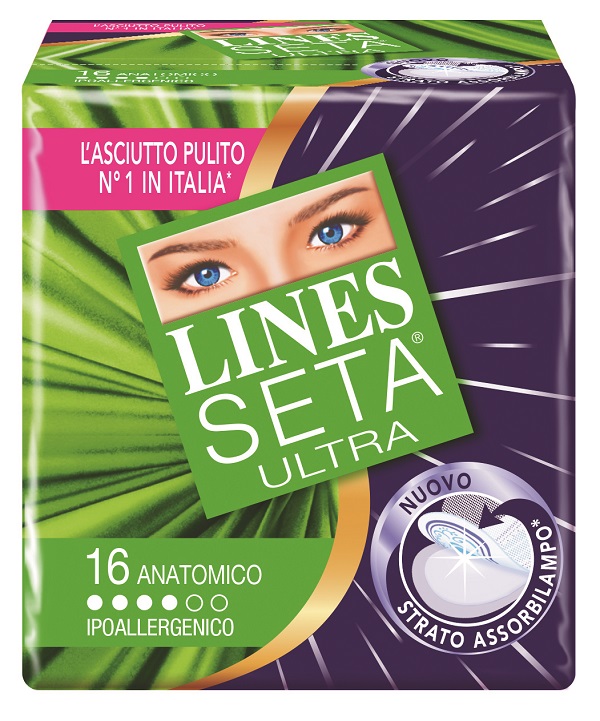 ASSORBENTE LINES SETA ULTRA ANATOMICO 16 PEZZI - Farmastop