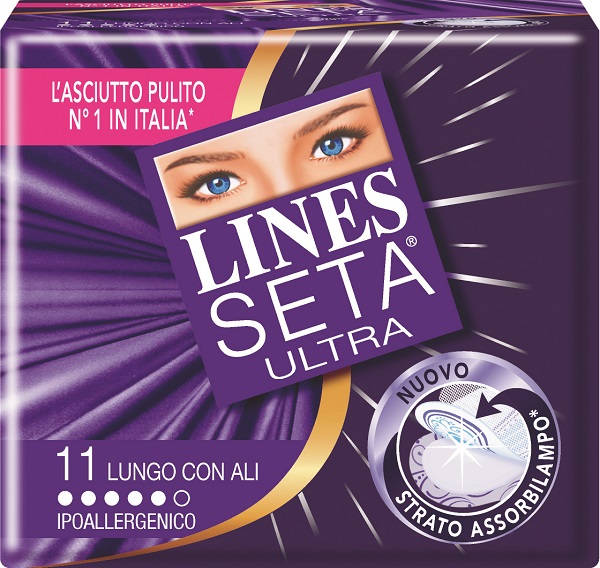 ASSORBENTE LINES SETA ULTRA LUNGO CON ALI 11 PEZZI - Farmastop