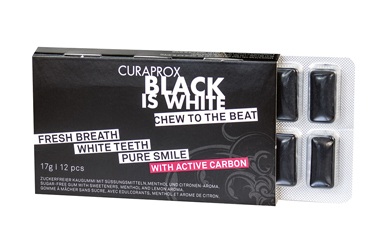 CURAPROX BLACK IS WHITE TO GO CHEWING GUM SLEEVE 12 PEZZI - Farmastop