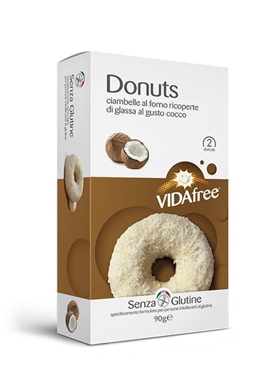 DONUTS GUSTO COCCO CON GLASSA CIOCCOLATO BIANCO 90 G - Farmastop