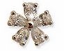 ORECCHINO POST FORATURA 5 ZIRCON PETALS 6 MM STAINLESS STEEL ARTICOLO BJT959S - Farmastop