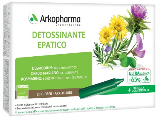 ARKOFLUIDI ULTRA SUONI DETOSSINANTE EPATICO 20 FIALE - Farmastop