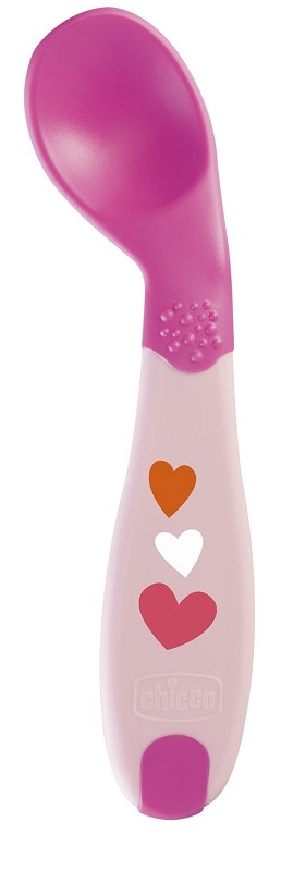 CHICCO CUCCHIAIO ANGOLATO 8M+ ROSA - Farmastop