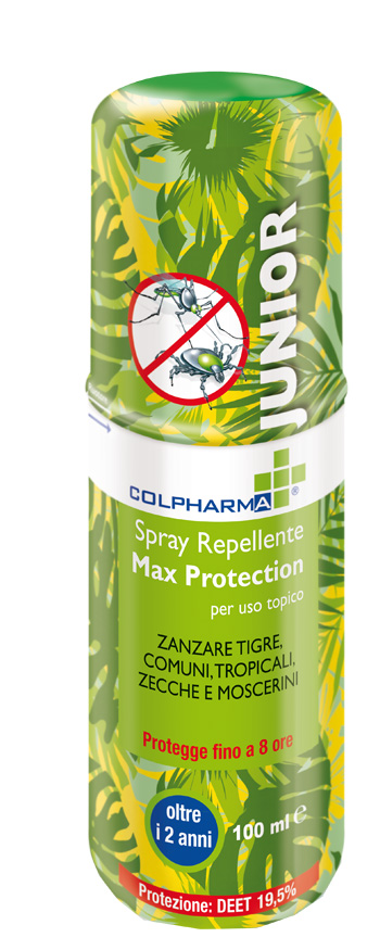 COLPHARMA SPRAY REPELLENTE MAX PROTECTIO JUNIOR DEET 19,50 100 ML - Farmastop