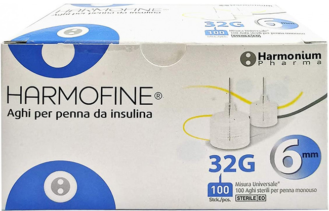 AGO HARMOFINE PENNA DA INSULINA GAUGE 32 6MM 100 PEZZI - Farmastop