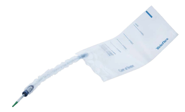 CATETERE VESCICALE AUTOLUBRIFICANTE LIQUICK X-TREME PLUS RIVESTIMENTO IDROFILO CON SACCA RACCOGLI URINA DIAMETRO CH14 LUNGHEZZA 43 CM PUNTA ERGOTHAN 2 FORI SFALSATI 30 PEZZI - Farmastop