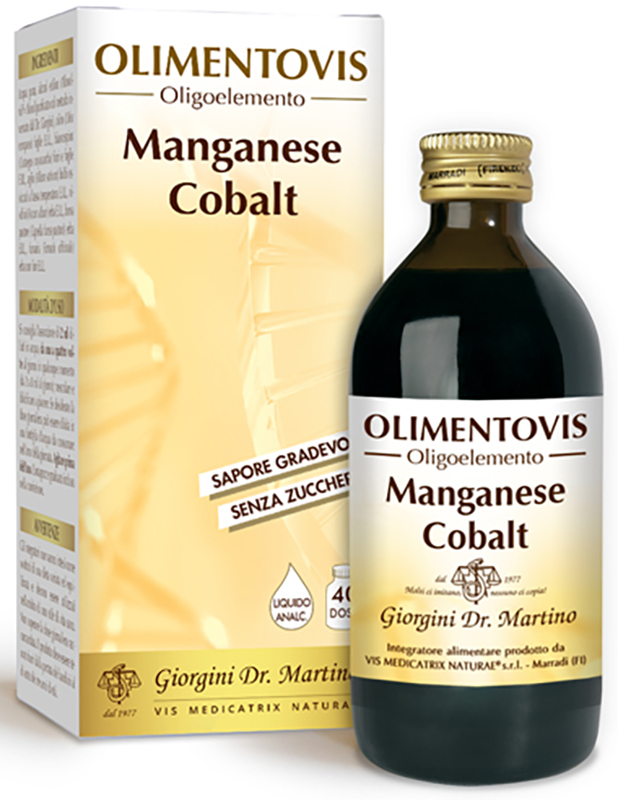 OLIMENTOVIS OLIGOELEMENTO MANGANESE COBALT LIQUIDO ANALCOLICO SENZA ZUCCHERI 200 ML 40 DOSI - Farmastop