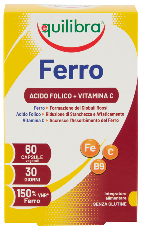 FERRO CON ACIDO FOLICO + VITAMINA C 60 CAPSULE - Farmastop