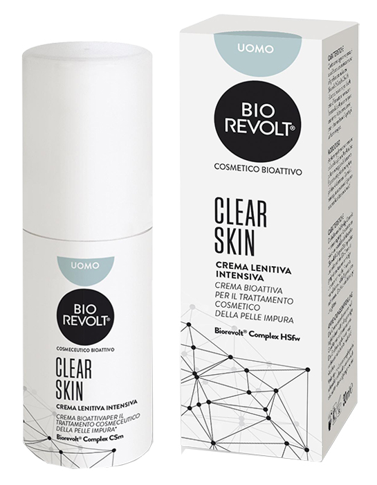 BIOREVOLT RX CLEAR SKIN UOMO CREMA LENITIVA INTENSIVA BIOATTIVA PER PELLE IMPURA 30 ML - Farmastop
