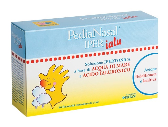 PEDIANASAL IPER SOLUZIONE IPERTONICA CON ACIDO IALURONICO 20 FLACONCINI MONODOSE DA 5 ML - Farmastop