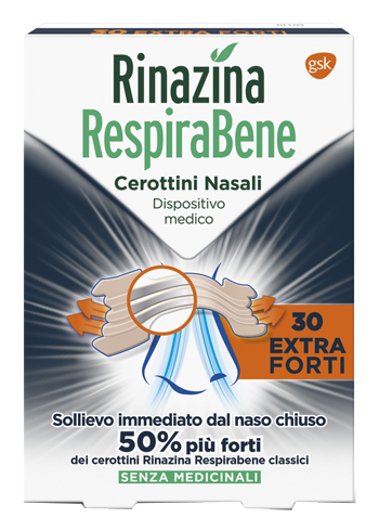 RINAZINA RESPIRABENE CEROTTINO EXTRA FORTE 30 PEZZI - Farmastop