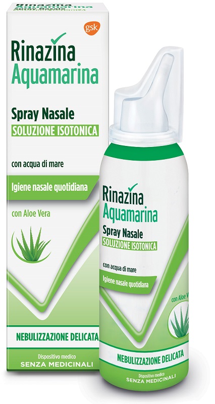 RINAZINA AQUAMARINA ISOTONICA ALOE SPRAY NEBULIZZAZIONE DELICATA 100 ML - Farmastop