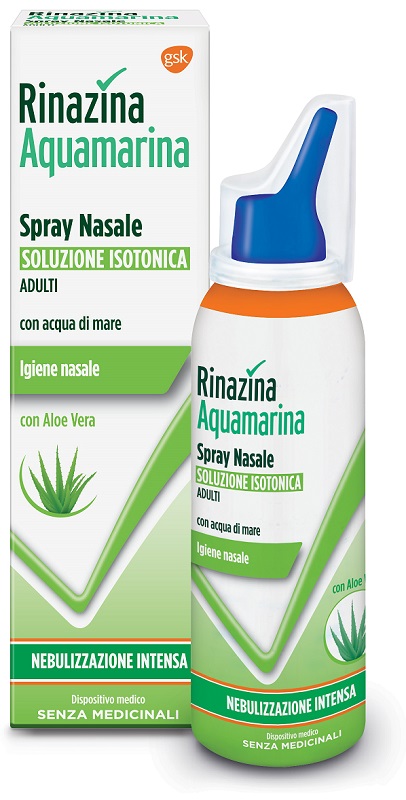 RINAZINA AQUAMARINA ISOTONICA ALOE SPRAY NEBULIZZAZIONE INTENSA 100 ML - Farmastop