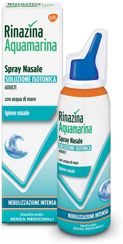 RINAZINA AQUAMARINA ISOTONICA SPRAY NEBULIZZAZIONE INTENSA 100 ML - Farmastop