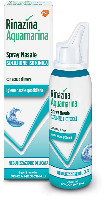 RINAZINA AQUAMARINA ISOTONICA SPRAY NEBULIZZAZIONE DELICATA 100 ML - Farmastop