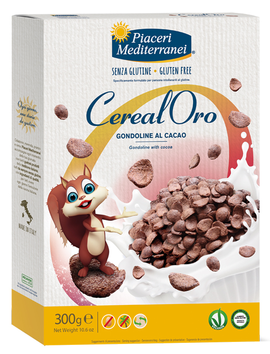 PIACERI MEDITERRANEI CEREALORO GONDOLINE CACAO 300 G - Farmastop