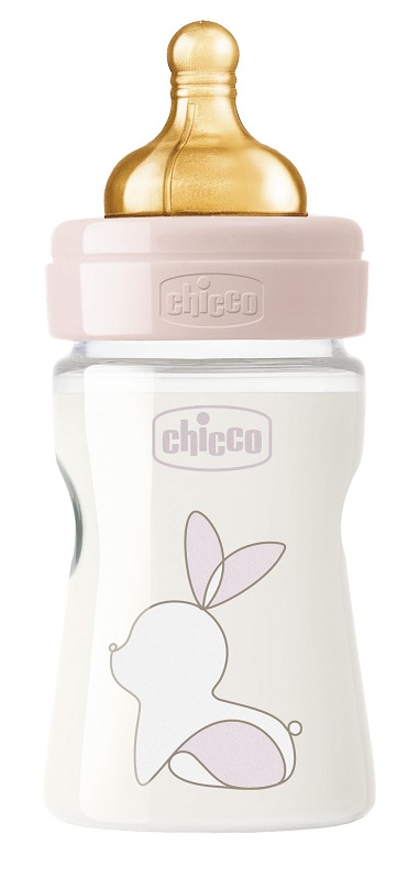 CHICCO BIBERON ORIGINAL 150ML TOUCH 1 FORO GIRL CON TETTARELLA IN CAUCCIU' - Farmastop