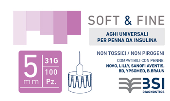 AGO PER PENNA DA INSULINA SOFT&FINE 31 GAUGE 5 MM 100 PEZZI - Farmastop