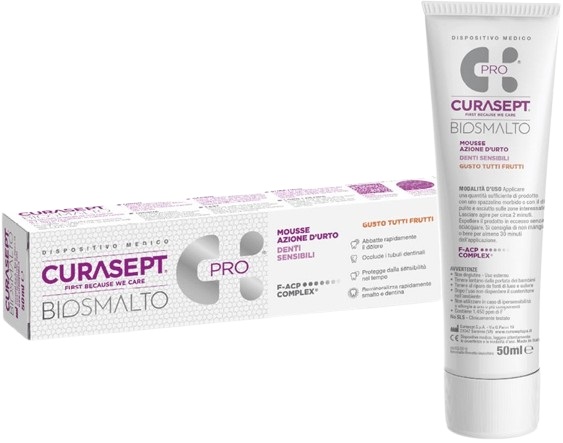 CURASEPT BIOSMALTO MOUSSE DENTI SENSIBILI 50 ML - Farmastop