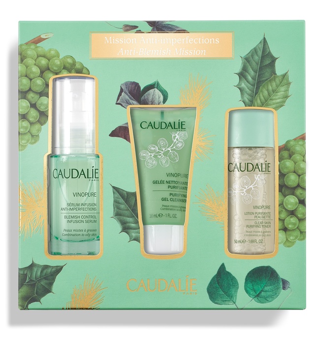 CAUDALIE COFANETTO NATALE VINOPURE SIERO LOZIONE 30 ML  + SIERO 50 ML  + DETERGENTE 30 ML - Farmastop
