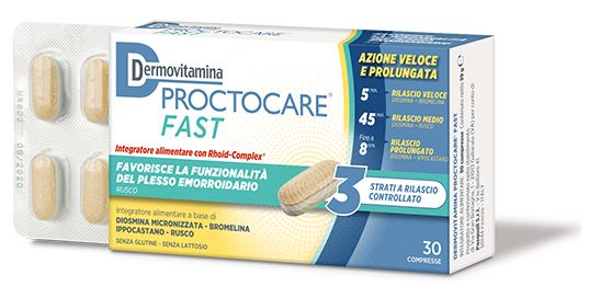 DERMOVITAMINA PROCTOCARE FAST 30 COMPRESSE - Farmastop