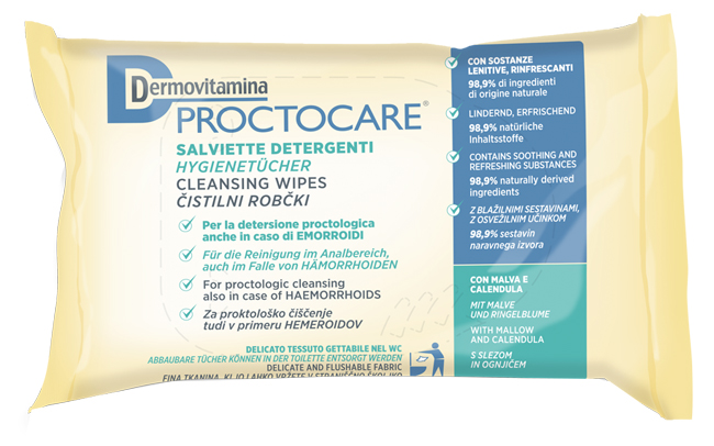 DERMOVITAMINA PROCTOCARE SALVIETTE 15 PEZZI - Farmastop