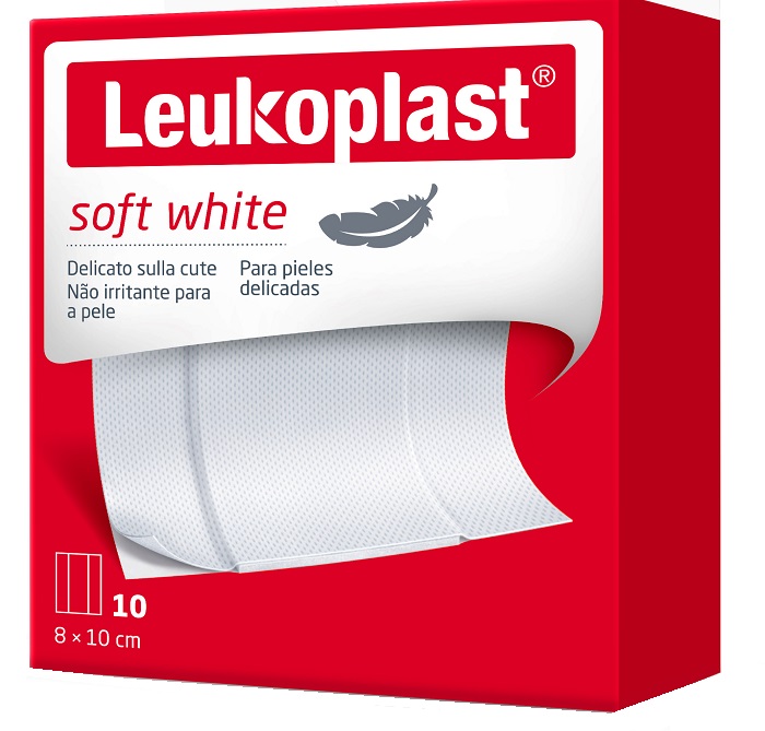 LEUKOPLAST SOFT WHITE 100 X 8 CM 10 PEZZI - Farmastop