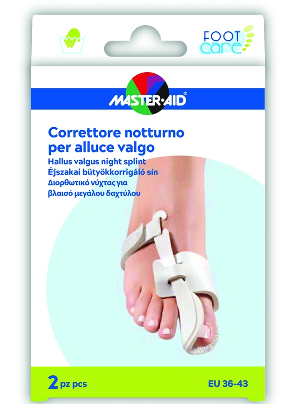 CORRETTORE NOTTE ALLUCE VALGO MASTER-AID FOOTCARE 36-43 2 PEZZI D10 - Farmastop