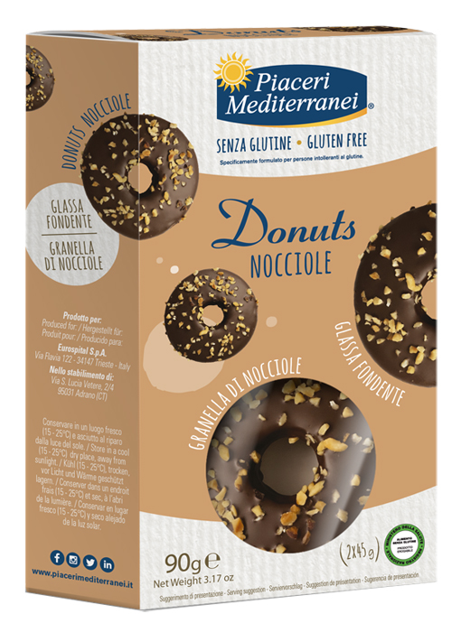PIACERI MEDITERRANEI DONUTS NOCCIOLE 90 G - Farmastop