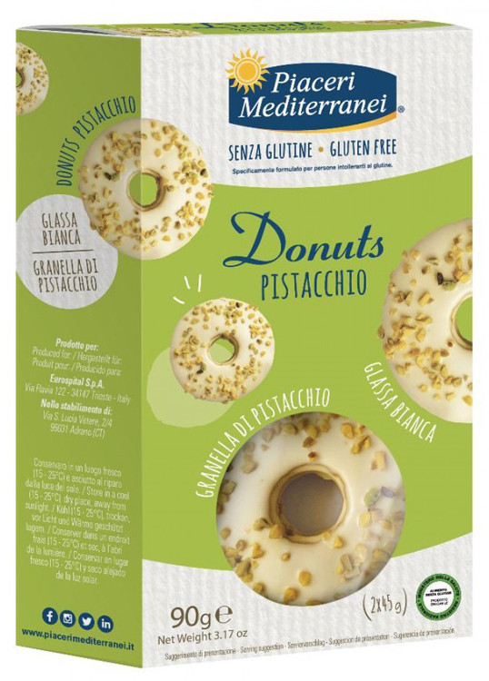 PIACERI MEDITERRANEI DONUTS PISTACCHIO 90 G - Farmastop