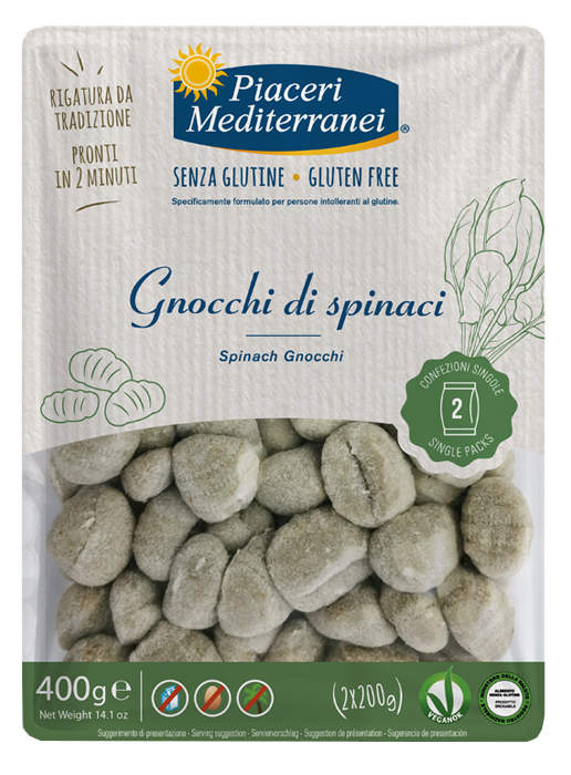 PIACERI MEDITERRANEI GNOCCHI DI SPINACI 400 G - Farmastop