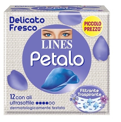 LINES PETALO BLU ASSORBENTE CON ALI 12 PEZZI - Farmastop