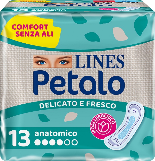 LINES PETALO BLU ASSORBENTE ANATOMICO 13 PEZZI - Farmastop