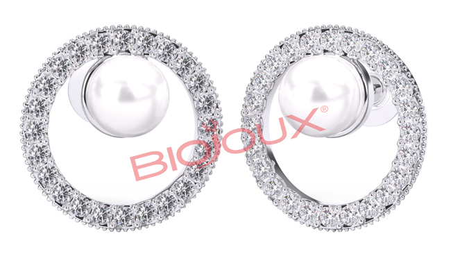 ORECCHINI POST FORATURA PEARL IN CRYSTAL CIRCLE BJT985 - Farmastop