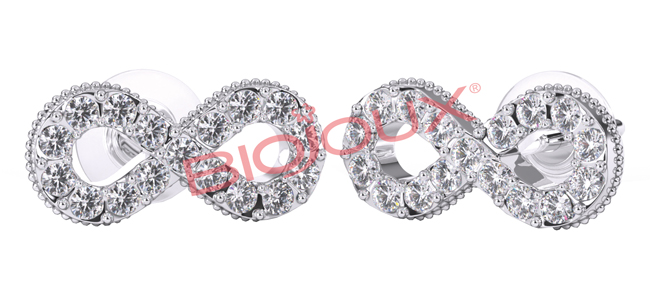 ORECCHINI POST FORATURA INFINITY CRYSTALS BJT987 - Farmastop