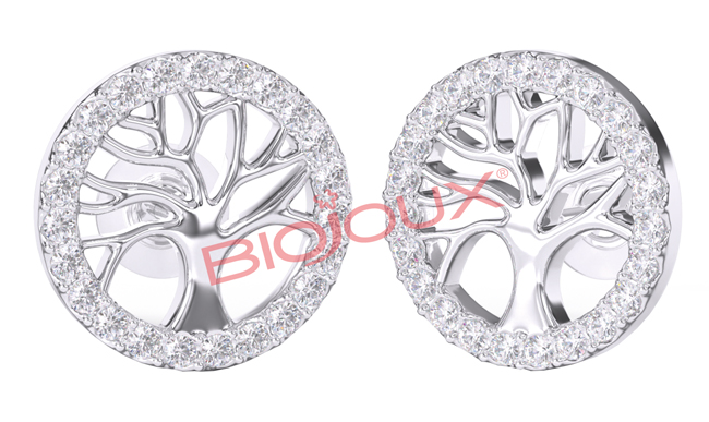 ORECCHINI POST FORATURA TREE OF LIFE WITH CRYSTALS BJT994 - Farmastop