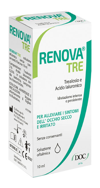 RENOVA TRE COLLIRIO A BASE DI TREALOSIO E ACIDO IALURONICO 10 ML SENZA CONSERVANTI - Farmastop
