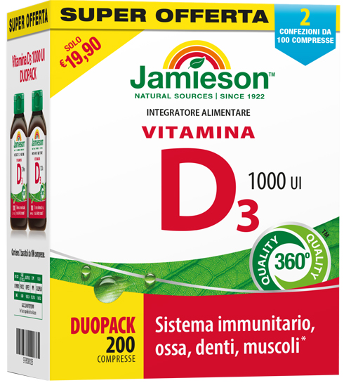JAMIESON DUOPACK VITAMINA D 1000 CON PILLOLIERA PROMO - Farmastop