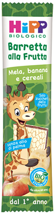 HIPP BIO BARRETTA ALLA FRUTTA MELA/BANANA/CEREALI 23 G - Farmastop