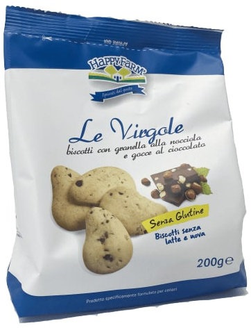 HAPPY FARM VIRGOLE GOCCE CIOCCOLATA E GRANELLA NOCCIOLE 200 G - Farmastop