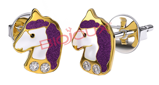 ORECCHINO STERILE BJT702 GP VIOLET UNICORN - Farmastop