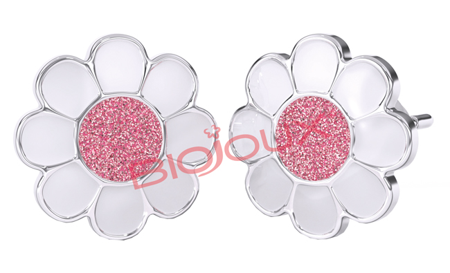 ORECCHINO STERILE BJT713 STS ROSE FLOWER - Farmastop