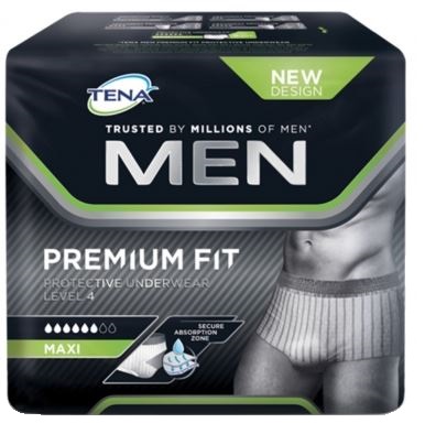 MUTANDINA ASSORBENTE MASCHILE TENA MEN PREMIUM FIT LIVELLO 4 S/M 10 PEZZI - Farmastop