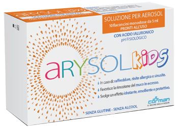 ARYSOL KIDS SOLUZIONE BAMBINI PER AEROSOL CON ACIDO IALURONICO PH FISIOLOGICO 10 FLACONCINI MONODOSE DA 5 ML - Farmastop