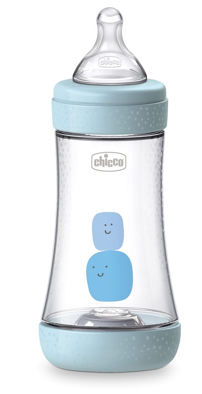 CHICCO BIBERON PERFECT 5 BOY 240 ML IN SILICONE 2 FORI - Farmastop