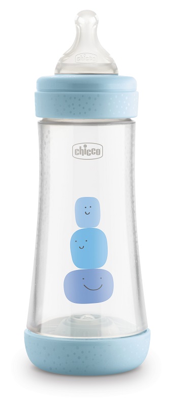 CHICCO BIBERON PERFECT 5 BOY 300 ML IN SILICONE 3 FORI - Farmastop