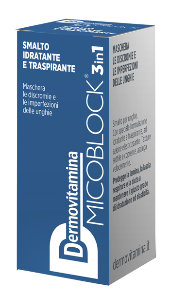 DERMOVITAMINA MICOBLOCK 3 IN 1 SMALTO IDRATANTE E TRASPIRANTE BLU 5 ML - Farmastop